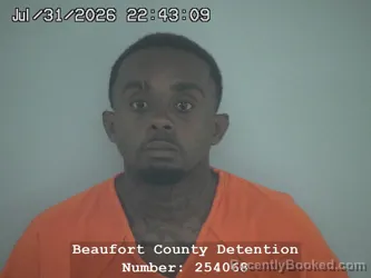 Mugshot of Zachariah Tremayne Pinckney booked in Beaufort County, South Carolina on July 31, 2026