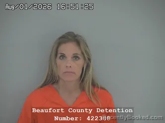 Mugshot of Susan Gerard Thompson booked in Beaufort County, South Carolina on August 1, 2026