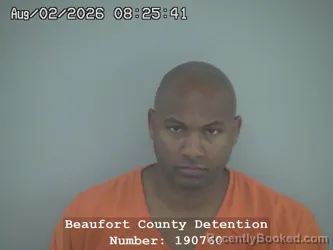 Mugshot of Kevin Cayle Daniel Greaves booked in Beaufort County, South Carolina on August 2, 2026