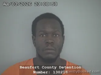 Mugshot of SHEMAR LASONIDAS GABOR TAYLOR booked in Beaufort County, South Carolina on August 3, 2026