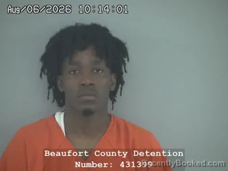 Mugshot of Malik Bates booked in Beaufort County, South Carolina on August 6, 2026