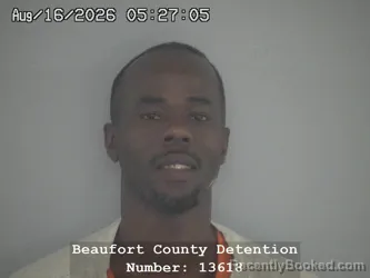 Mugshot of Dontay Stanley Cannady booked in Beaufort County, South Carolina on August 16, 2026