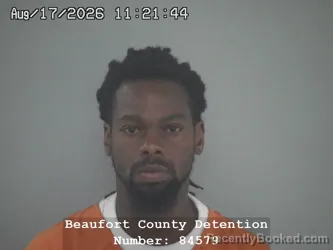 Mugshot of Kendrick Jachiel Heyward booked in Beaufort County, South Carolina on August 17, 2026