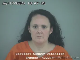 Mugshot of Kathryn Jo Pennington booked in Beaufort County, South Carolina on August 17, 2026