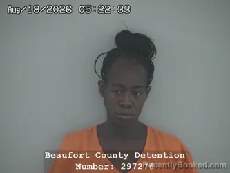 Mugshot of Angelina Monique Coakley booked in Beaufort County, South Carolina on August 18, 2026