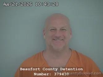 Mugshot of Jason Scott Sylvester booked in Beaufort County, South Carolina on August 21, 2026