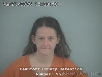 Mugshot of Reba Jenelle Roddy booked in Beaufort County, South Carolina on August 21, 2026