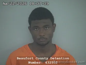 Mugshot of Jaquan Tyler Sumpter booked in Beaufort County, South Carolina on August 22, 2026