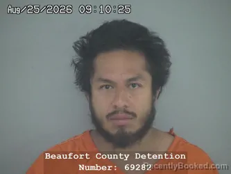 Mugshot of Mauricio Ponce Gonzalez booked in Beaufort County, South Carolina on August 24, 2026
