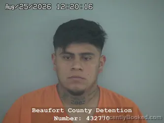 Mugshot of Octavio Pena Gonzalez booked in Beaufort County, South Carolina on August 25, 2026