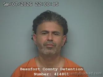 Mugshot of Alexis Ricardo Chattin Alvarado booked in Beaufort County, South Carolina on September 7, 2026
