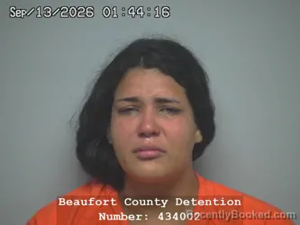 Mugshot of Hailey Nichole Perdicaro-Fisher booked in Beaufort County, South Carolina on September 13, 2026