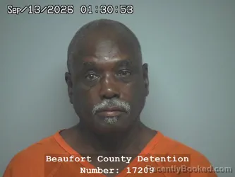 Mugshot of Samuel Polite booked in Beaufort County, South Carolina on September 13, 2026