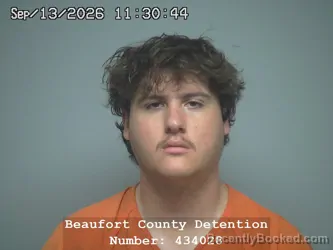 Mugshot of Andrew Alan Black booked in Beaufort County, South Carolina on September 13, 2026