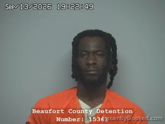 Mugshot of Dontell Raynard Bennett booked in Beaufort County, South Carolina on September 13, 2026
