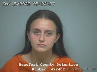 Mugshot of Maci Grace Kelly booked in Beaufort County, South Carolina on September 15, 2026