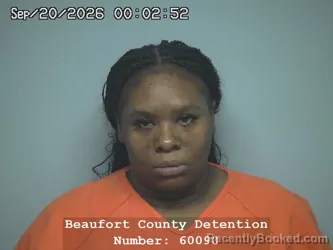 Mugshot of Ashley Claudette Gibbs booked in Beaufort County, South Carolina on September 20, 2026