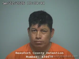 Mugshot of Adonai Vazquez Ramos booked in Beaufort County, South Carolina on September 22, 2026