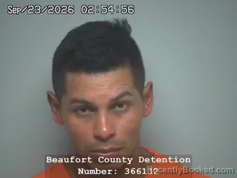 Mugshot of Marlon Antonio Rodriguez Perez booked in Beaufort County, South Carolina on September 23, 2026