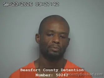 Mugshot of Jerrell Osheen Daniels booked in Beaufort County, South Carolina on September 23, 2026