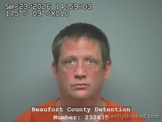 Mugshot of John Matthew Curran booked in Beaufort County, South Carolina on September 23, 2026