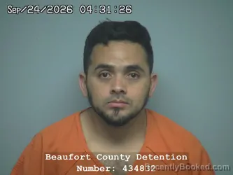 Mugshot of David Isabel Castro Lopez booked in Beaufort County, South Carolina on September 24, 2026