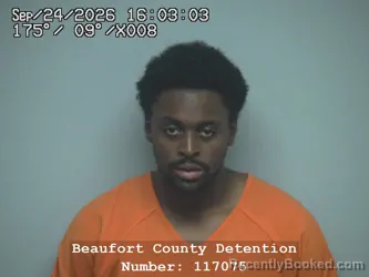 Mugshot of Myles Octavius Williams booked in Beaufort County, South Carolina on September 24, 2026