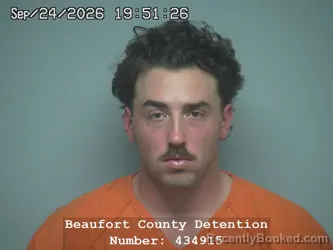 Mugshot of Alexander David Hughes booked in Beaufort County, South Carolina on September 24, 2026