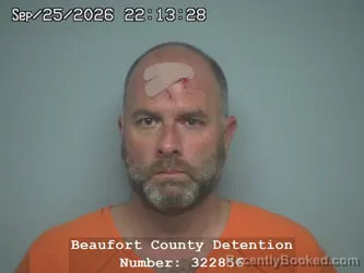Mugshot of Austin Anthony O'reilly booked in Beaufort County, South Carolina on September 25, 2026