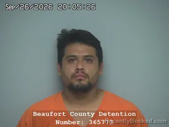 Mugshot of Carlos Mancha-Ramos booked in Beaufort County, South Carolina on September 26, 2026