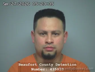 Mugshot of Dixon Alexander Hernandez Bautista booked in Beaufort County, South Carolina on September 27, 2026