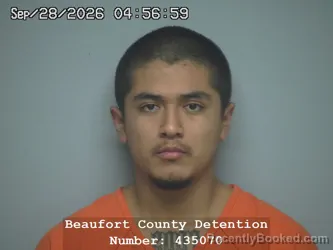 Mugshot of Tadeo Nicolas Torres Barrera booked in Beaufort County, South Carolina on September 28, 2026