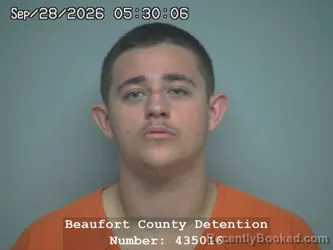 Mugshot of Jacob Colton Smith booked in Beaufort County, South Carolina on September 28, 2026