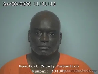 Mugshot of Corey David Smalls booked in Beaufort County, South Carolina on September 28, 2026