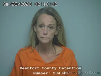Mugshot of Jillian Marie Carroll booked in Beaufort County, South Carolina on September 29, 2026