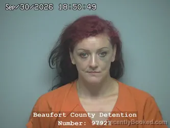 Mugshot of Melody Rose Adkins booked in Beaufort County, South Carolina on September 30, 2026