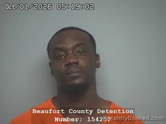 Mugshot of Jonathan Alvin Capers booked in Beaufort County, South Carolina on October 1, 2026