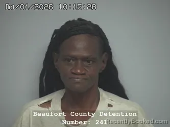 Mugshot of Pamela Nicole Habersham booked in Beaufort County, South Carolina on October 1, 2026