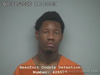 Mugshot of Delvin Jahari Holmes booked in Beaufort County, South Carolina on October 1, 2026