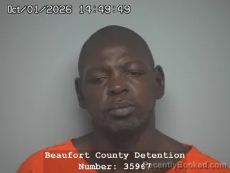 Mugshot of Marvin Lonnex Mitchell booked in Beaufort County, South Carolina on October 1, 2026