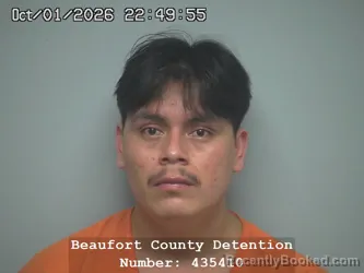 Mugshot of Pedro Lopez Gomez booked in Beaufort County, South Carolina on October 1, 2026