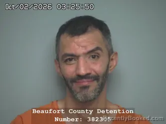 Mugshot of Juan Sebastian Montoya Martinez booked in Beaufort County, South Carolina on October 2, 2026