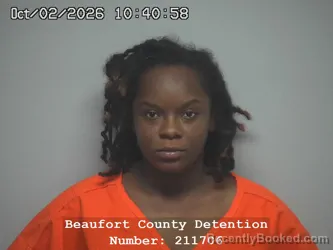 Mugshot of Kemori Ny Aja Tinsley booked in Beaufort County, South Carolina on October 2, 2026