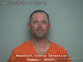 Mugshot of Russ Anthony Scarcelli booked in Beaufort County, South Carolina on October 2, 2026