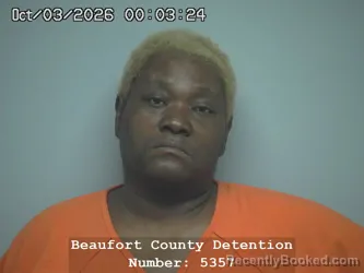 Mugshot of Twona Eugena Jenkins booked in Beaufort County, South Carolina on October 2, 2026