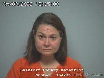 Mugshot of Allison Grace Smith booked in Beaufort County, South Carolina on October 3, 2026