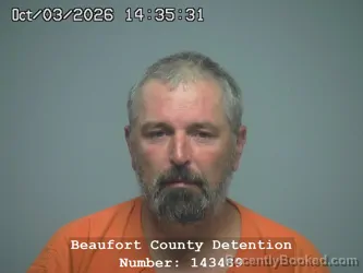 Mugshot of Adam Joseph Cooper booked in Beaufort County, South Carolina on October 3, 2026