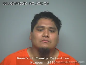 Mugshot of Freddy Hernandez booked in Beaufort County, South Carolina on October 3, 2026