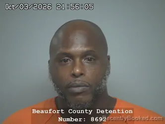 Mugshot of Mickael Kitrell Middleton booked in Beaufort County, South Carolina on October 3, 2026