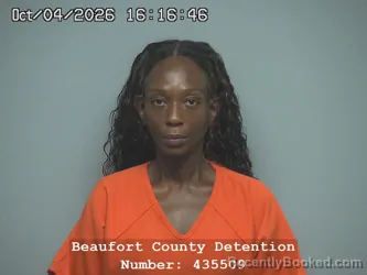 Mugshot of Latishia Naomi Brown booked in Beaufort County, South Carolina on October 4, 2026